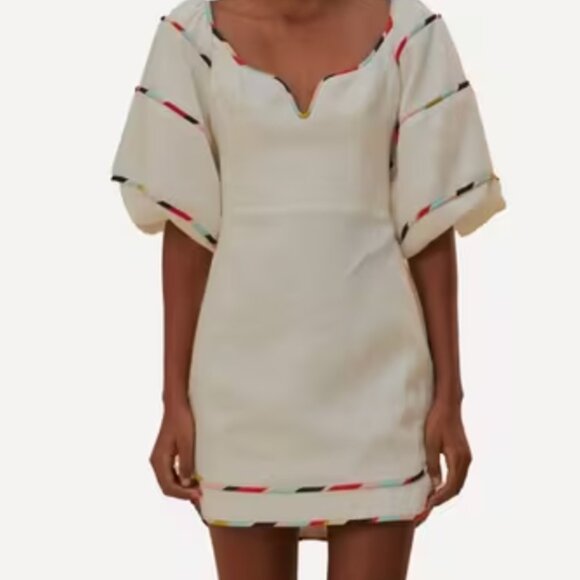 FARM Rio Dresses & Skirts - Farm Rio White Colorful Stripes Euroflax™ Mini Dress